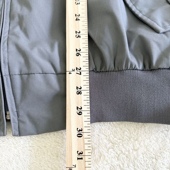 Vintage Field & Stream Jacket Men's XLT Gray Red Plaid-Lined Windbreaker Bomber - Picture 11 of 11